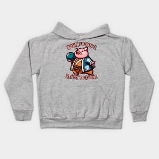 Bowling pig Kids Hoodie